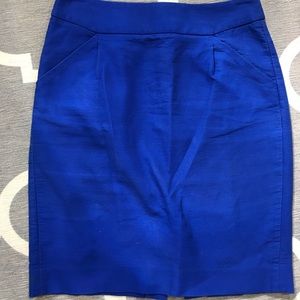 J Crew Pencil Skirt blue cotton size 2
